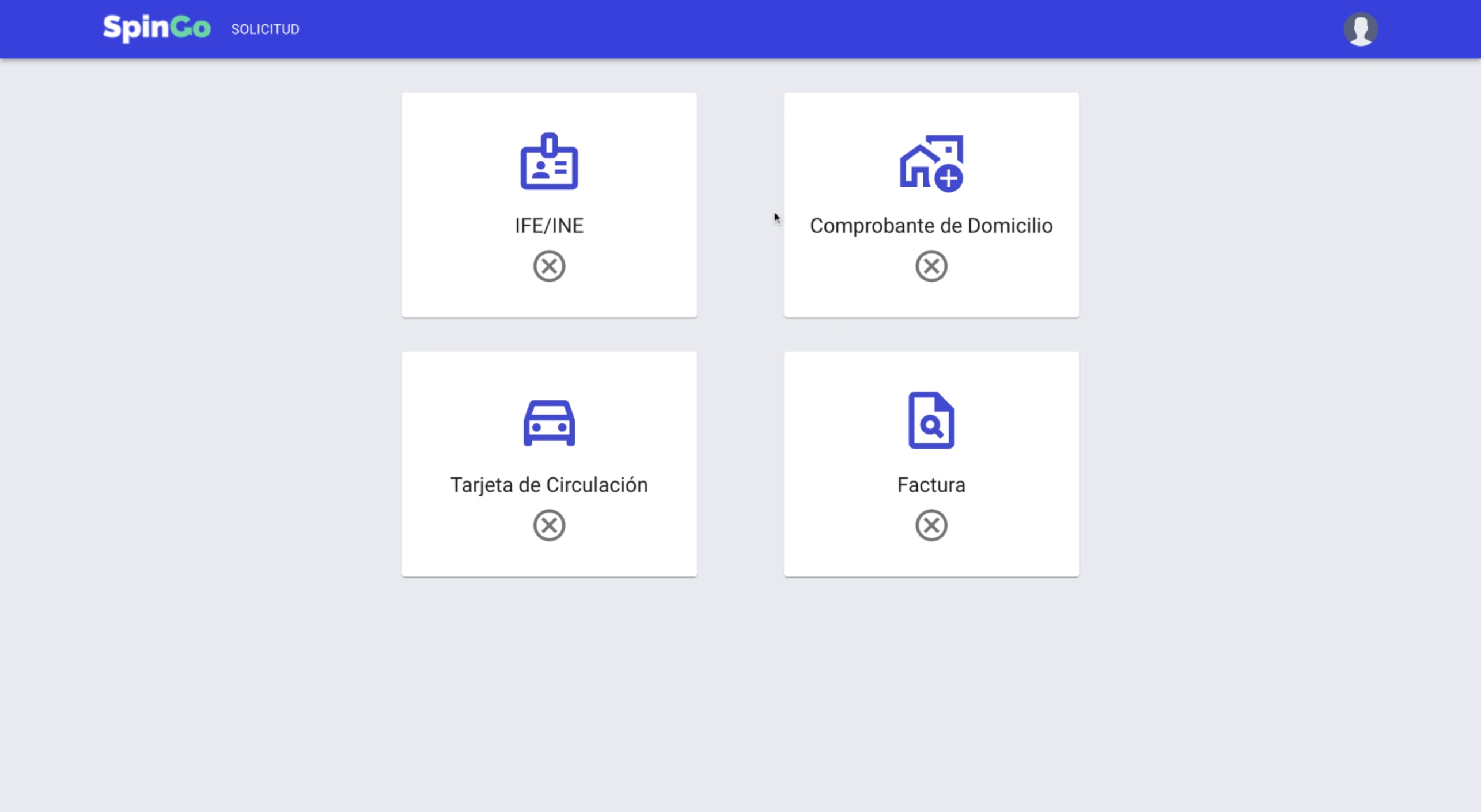 Former Spingo Onboarding first page