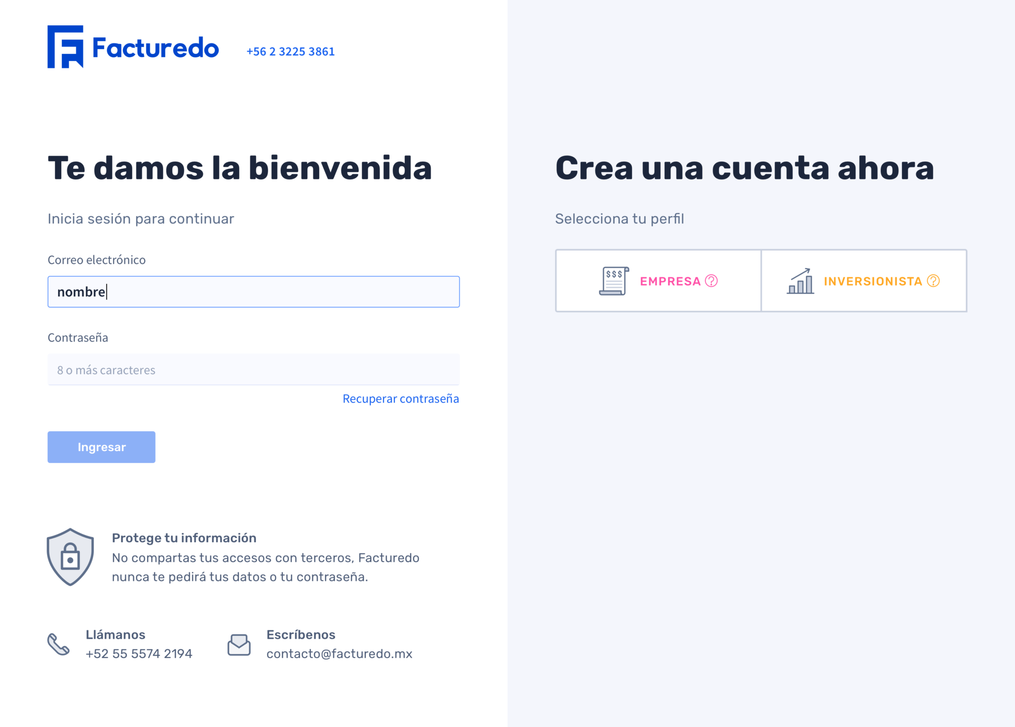 Login and Signup. We developed a side-by-side login and signup page.