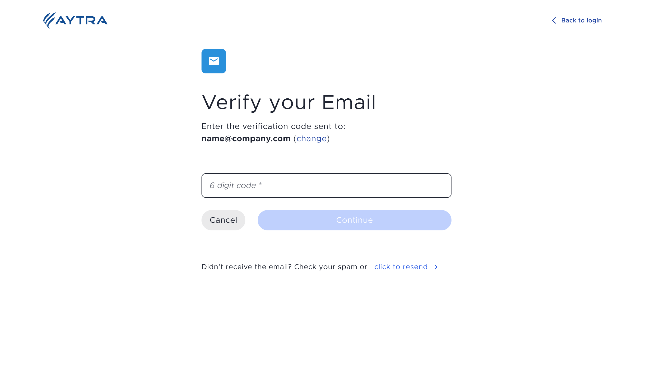 Aytra Zero. Verify your Email