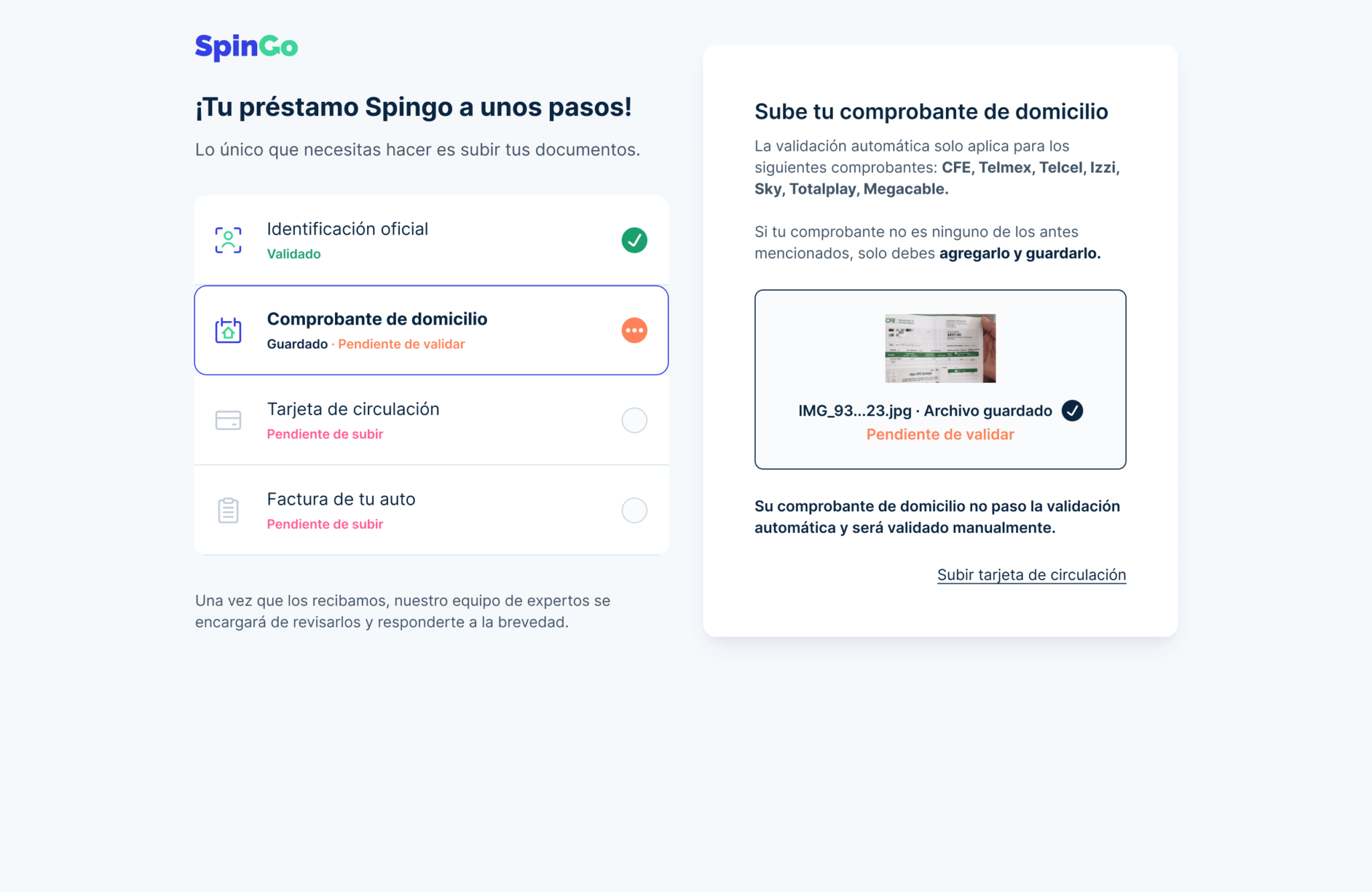 Onboarding Process. Proof of Address