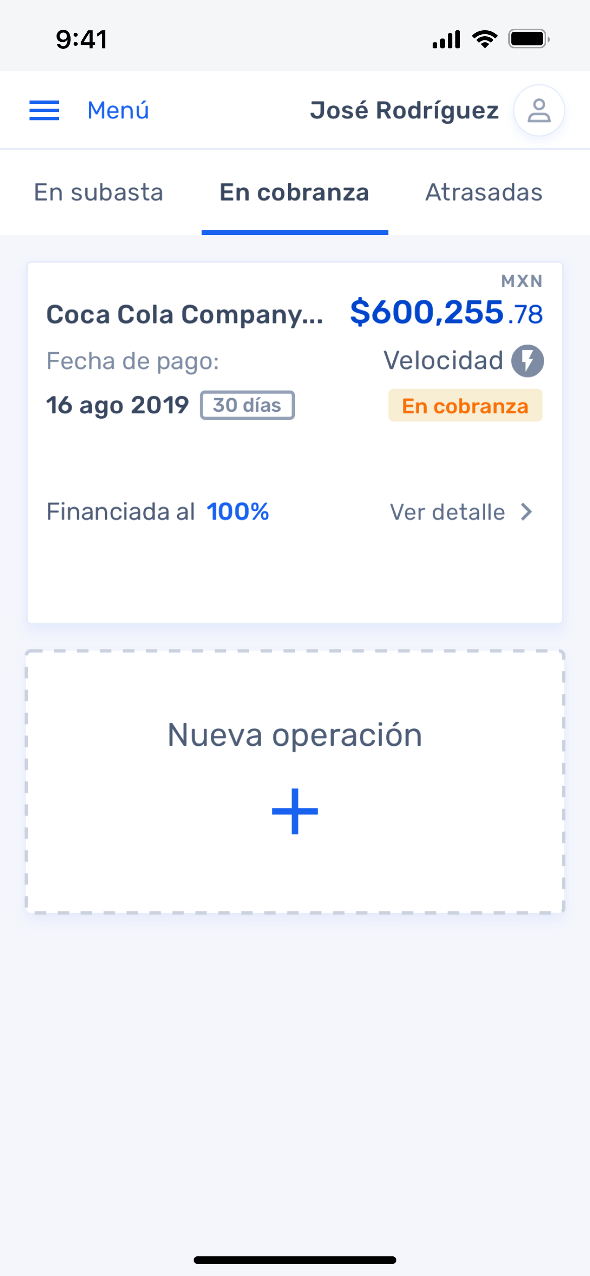 Operations view. Company mobile version