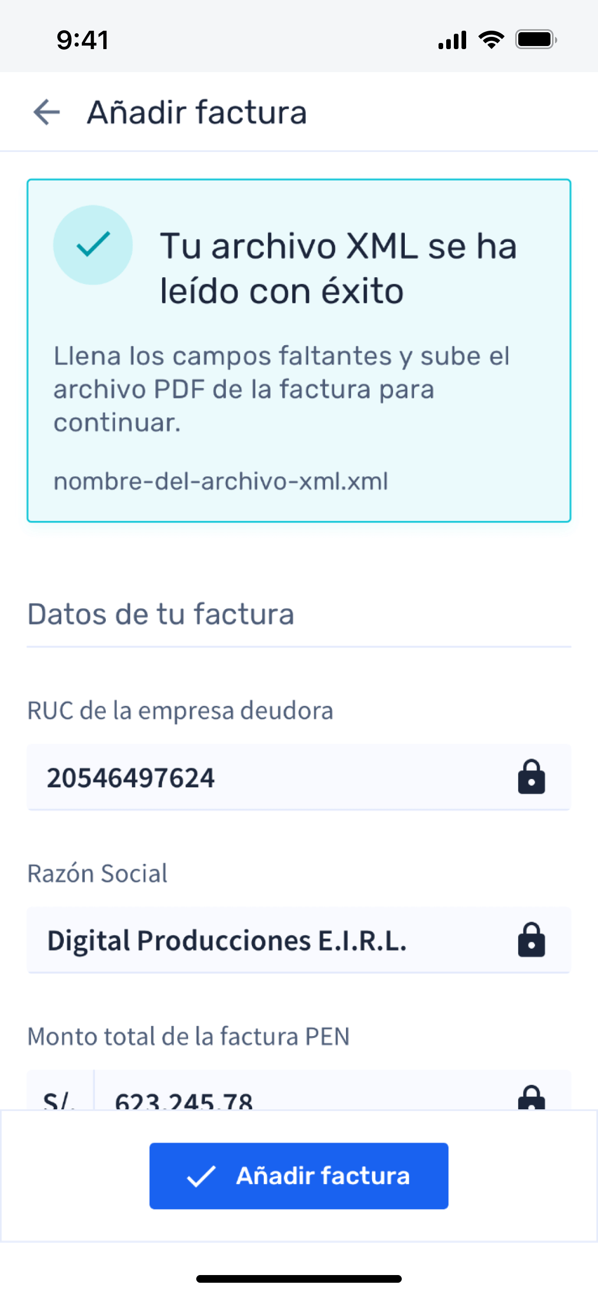 Add invoice full screen modal. Mobile Version